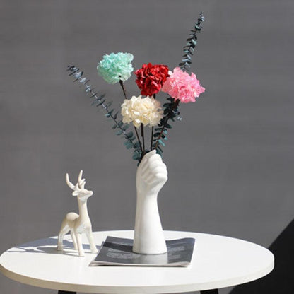 Modern Ceramic Vase with Artistic Hand-Inspired Design