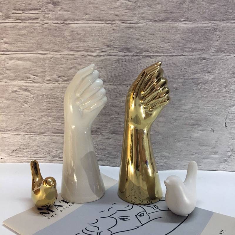 Modern Ceramic Vase with Artistic Hand-Inspired Design