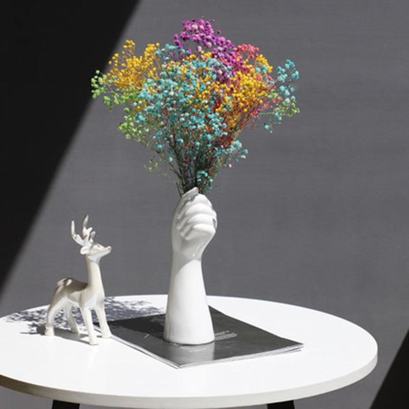 Modern Ceramic Vase with Artistic Hand-Inspired Design