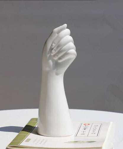 Modern Ceramic Vase with Artistic Hand-Inspired Design