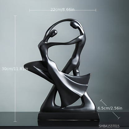 Modern Dancing Couple Sculpture in Decorative Resin