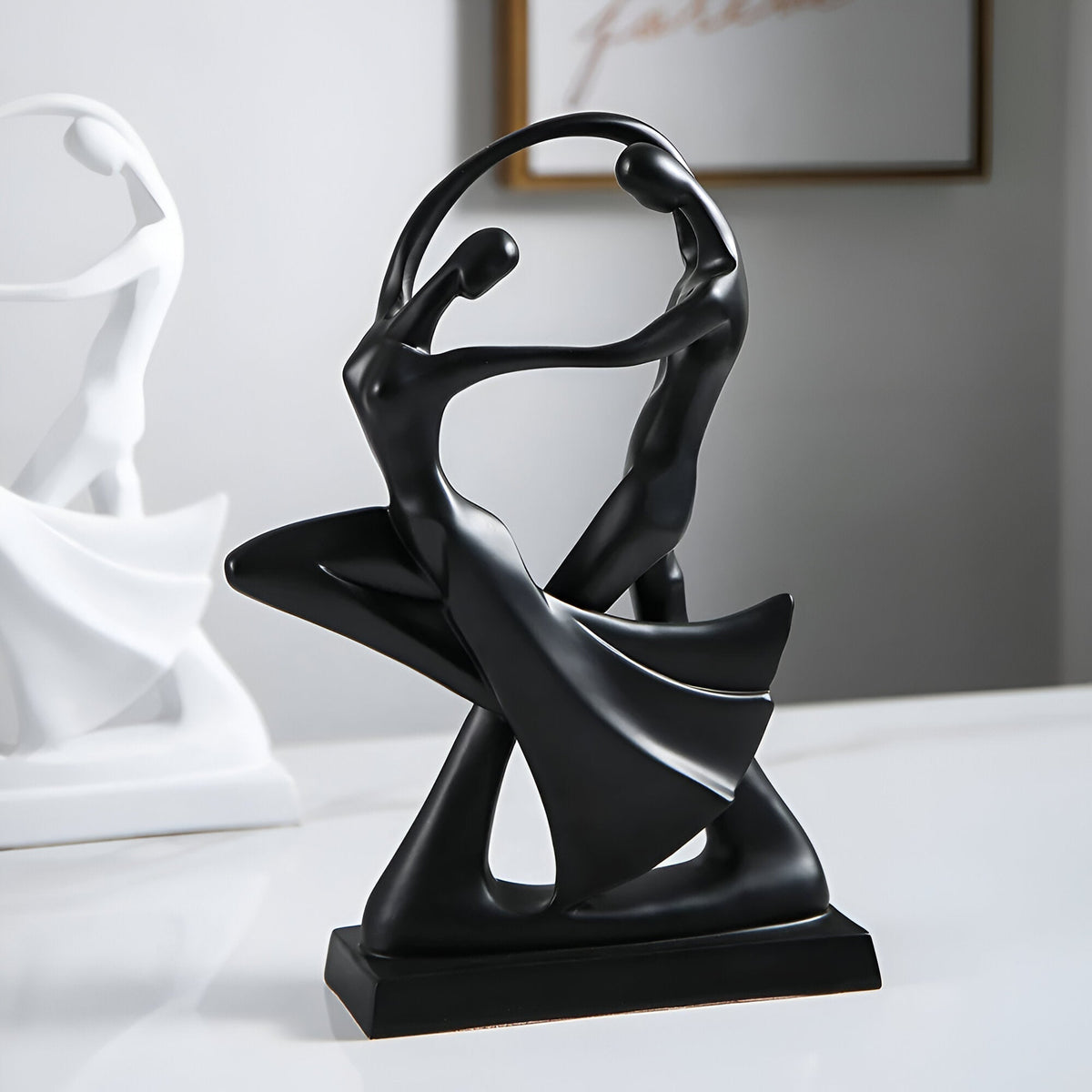 Modern Dancing Couple Sculpture in Decorative Resin