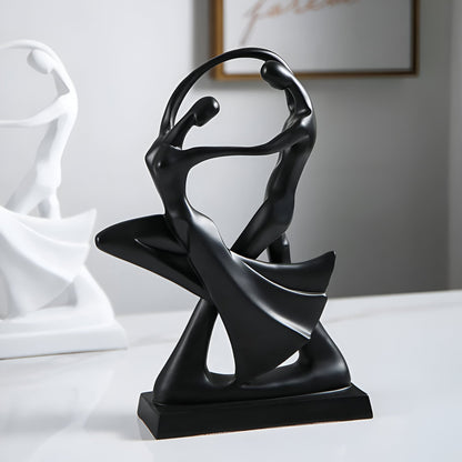 Modern Dancing Couple Sculpture in Decorative Resin