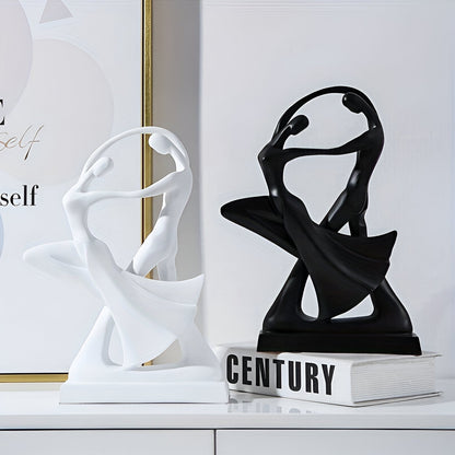 Modern Dancing Couple Sculpture in Decorative Resin