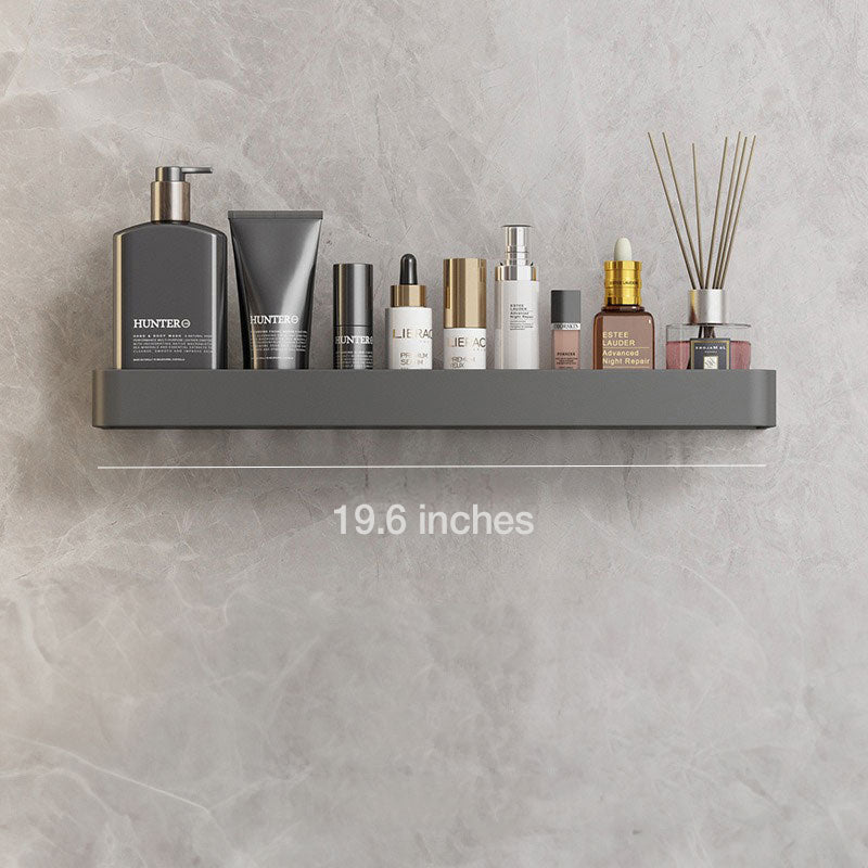 Modern Floating Bathroom Shelves with Adhesive Mounting and Towel Holder