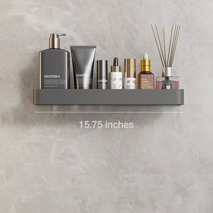 Modern Floating Bathroom Shelves with Adhesive Mounting and Towel Holder