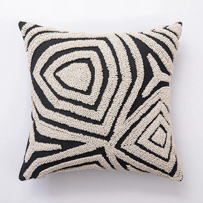 Modern Geometric Tufted Cushion Cover with Textured Design
