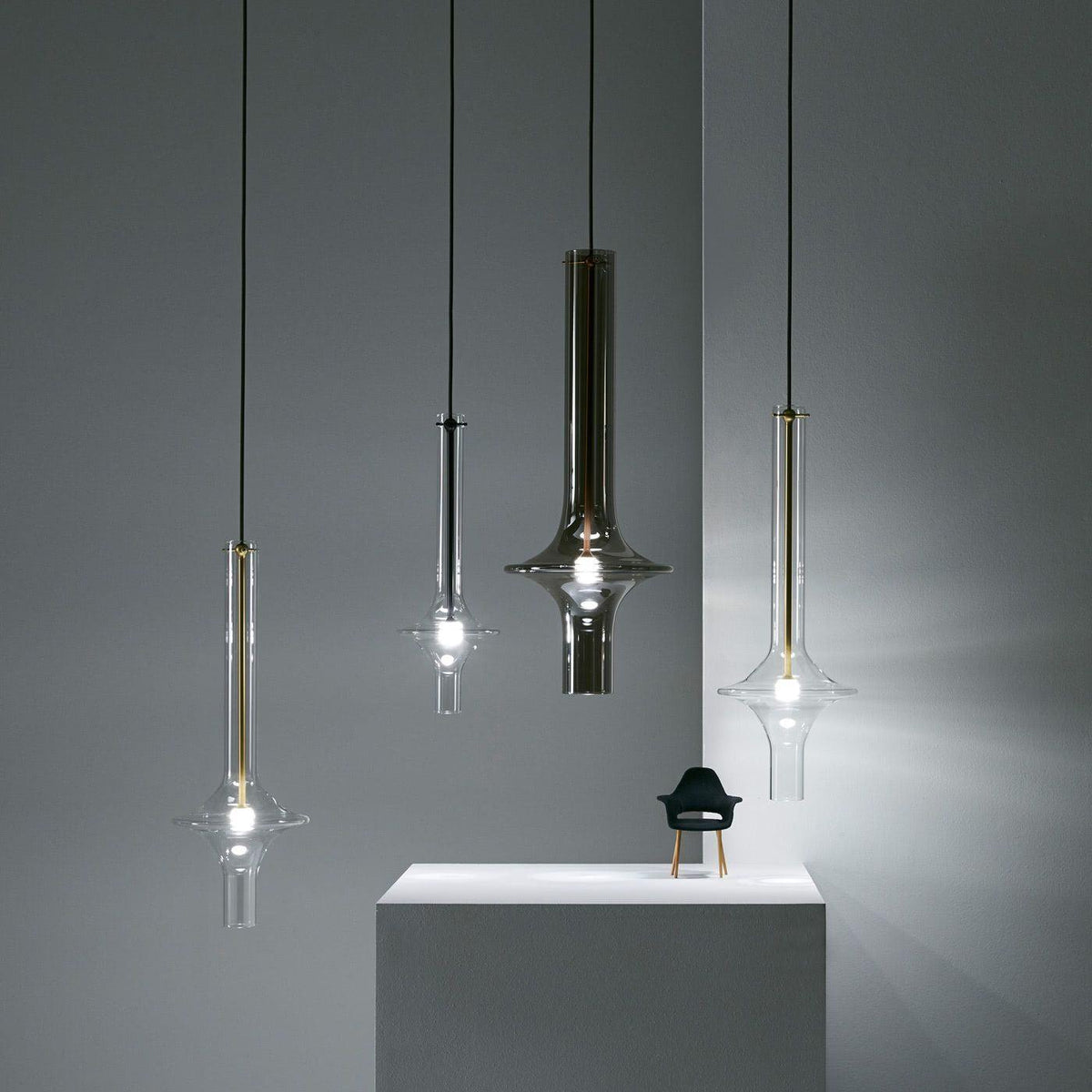 Modern Glass and Iron LED Pendant Lamp with Adjustable Colour Temperature