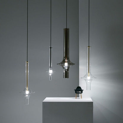 Modern Glass and Iron LED Pendant Lamp with Adjustable Colour Temperature