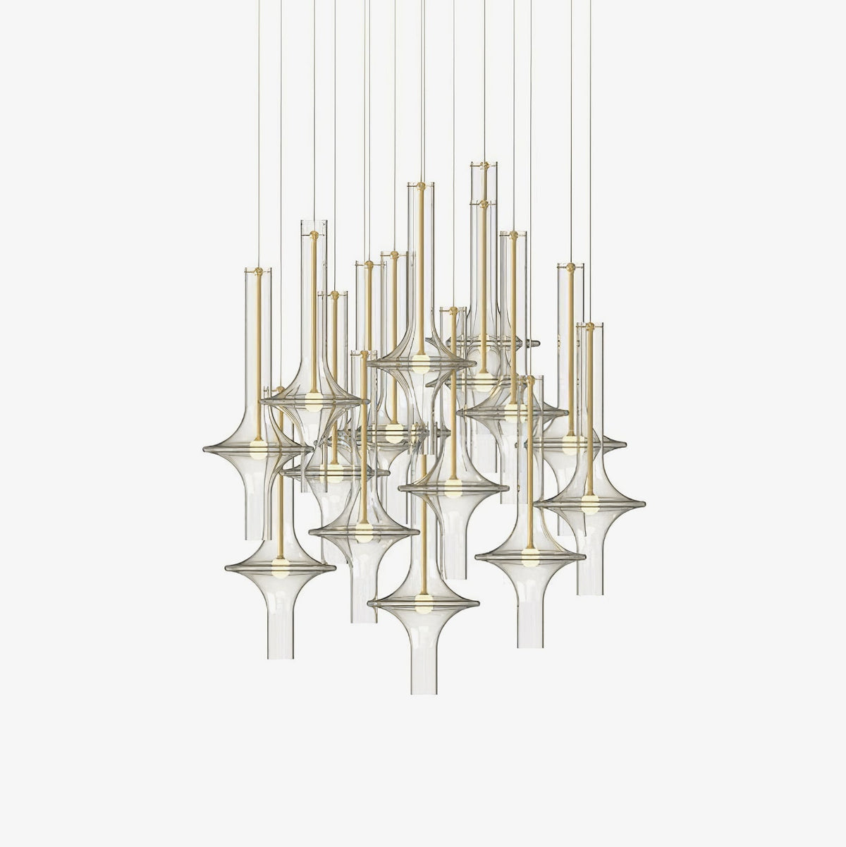 Modern Glass and Iron LED Pendant Lamp with Adjustable Colour Temperature