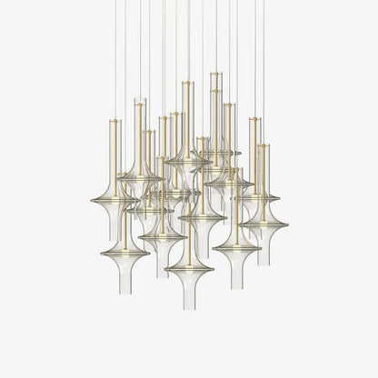 Modern Glass and Iron LED Pendant Lamp with Adjustable Colour Temperature