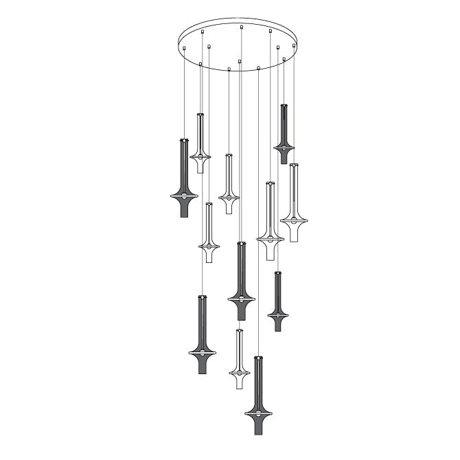 Modern Glass and Iron LED Pendant Lamp with Adjustable Colour Temperature
