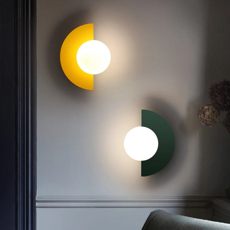 Modern Half-Circle Wall Sconce with Touch Switch and 5W AC Lighting