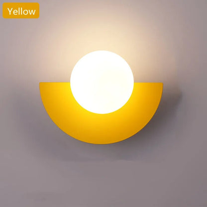 Modern Half-Circle Wall Sconce with Touch Switch and 5W AC Lighting