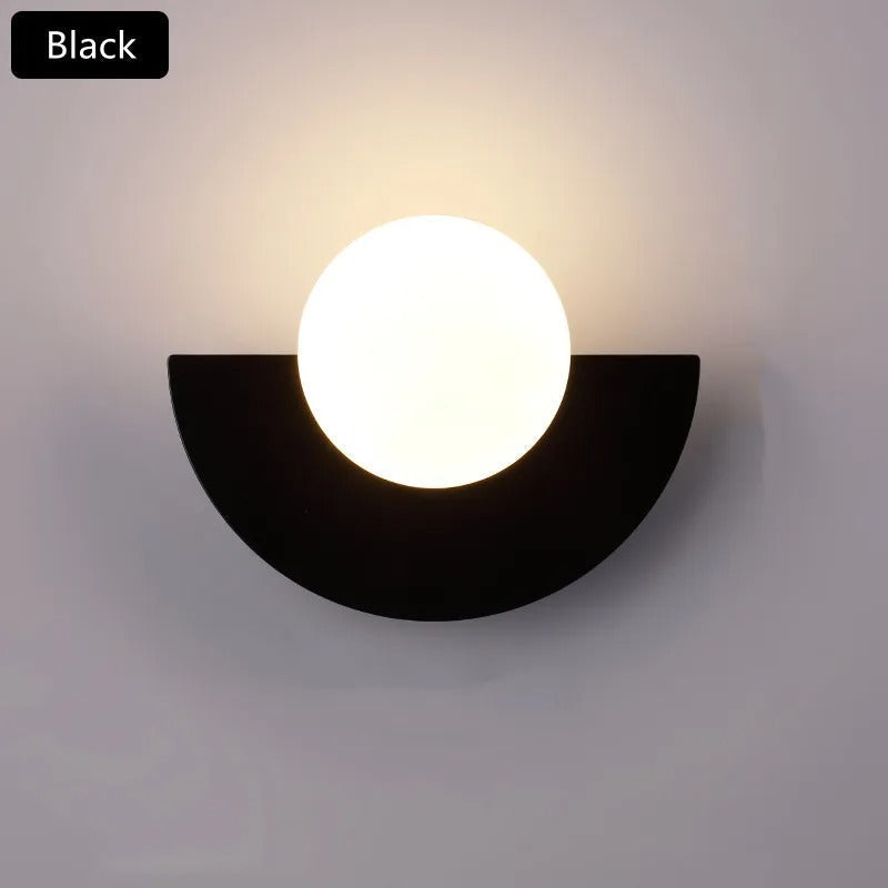 Modern Half-Circle Wall Sconce with Touch Switch and 5W AC Lighting