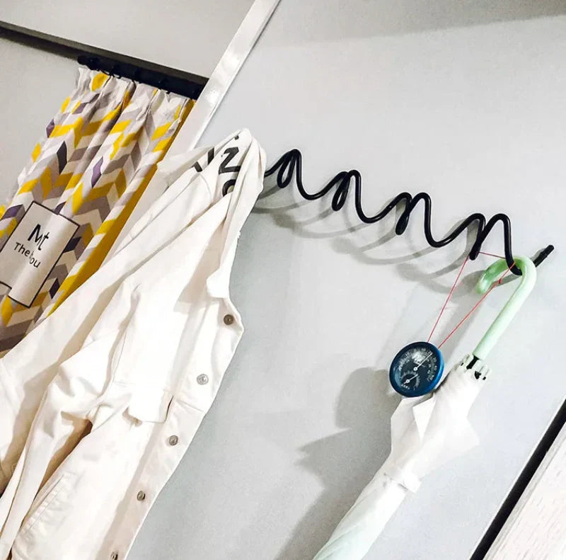 Modern Metal Wall Coat Rack with Minimalist Design