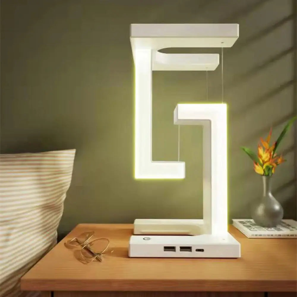 Modern Tensegrity Table Lamp with Wireless Charging