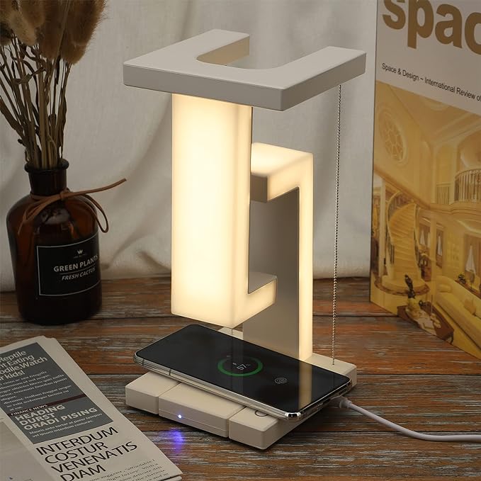 Modern Tensegrity Table Lamp with Wireless Charging