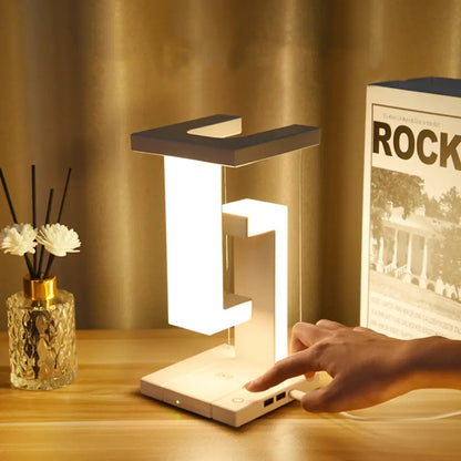Modern Tensegrity Table Lamp with Wireless Charging