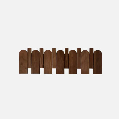 Modern Walnut Wood Wall Coat Rack with Foldable Hooks