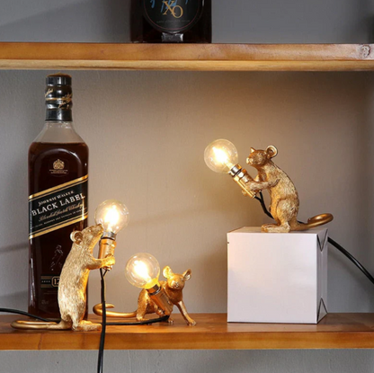 Mouse Table Lamp with Warm Glow and Playful Animal Design