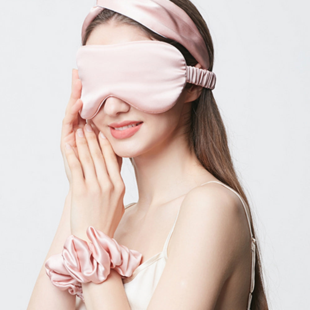 Mulberry Silk Sleep Mask with Adjustable Strap and Full Light-Blocking Design