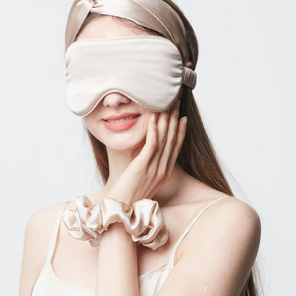 Mulberry Silk Sleep Mask with Adjustable Strap and Full Light-Blocking Design