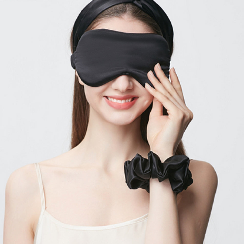 Mulberry Silk Sleep Mask with Adjustable Strap and Full Light-Blocking Design