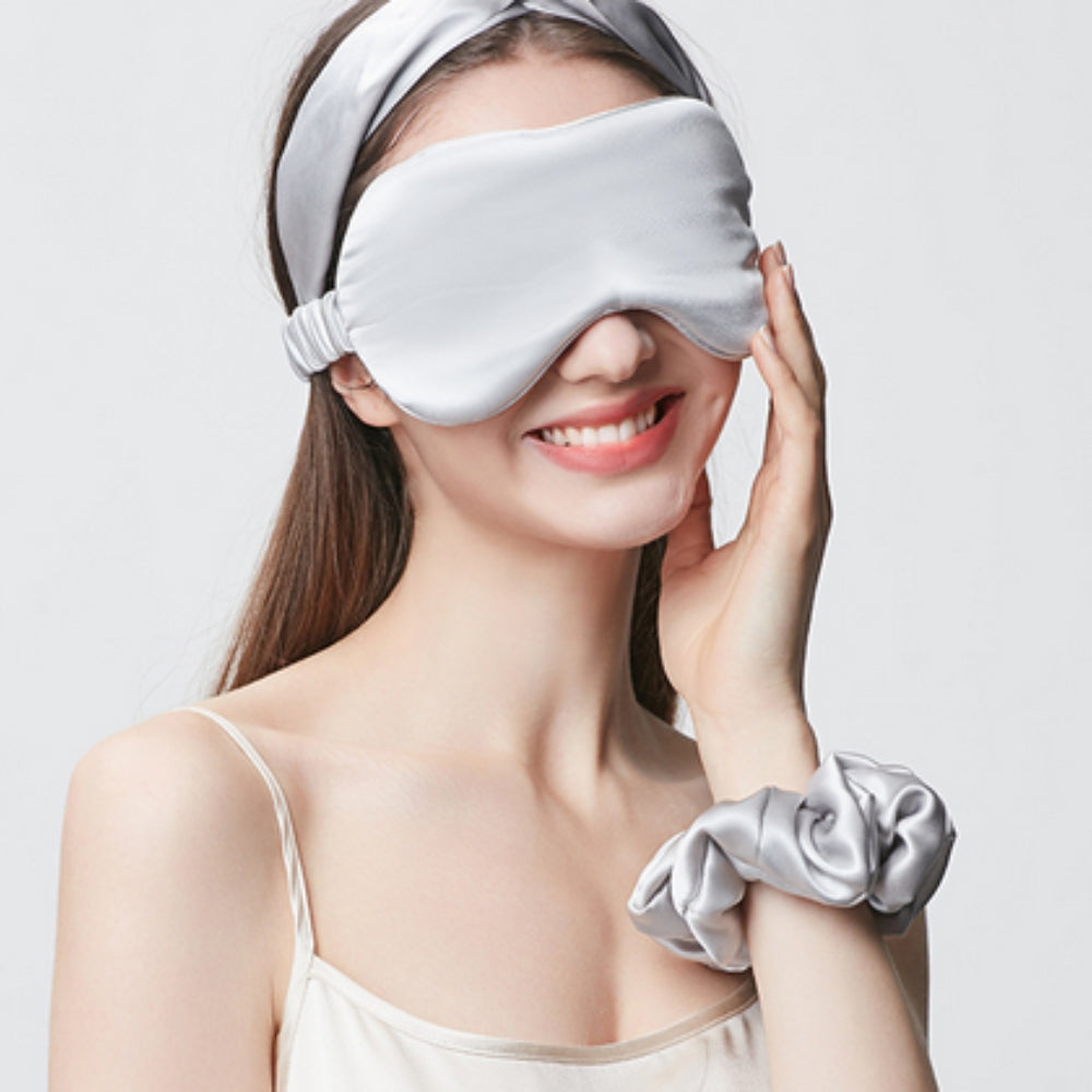 Mulberry Silk Sleep Mask with Adjustable Strap and Full Light-Blocking Design