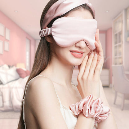 Mulberry Silk Sleep Mask with Adjustable Strap and Full Light-Blocking Design