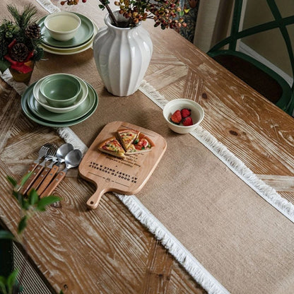 Natural Jute Table Runner with Coarse Weave and Beige Finish