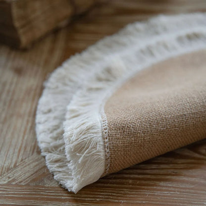 Natural Jute Table Runner with Coarse Weave and Beige Finish