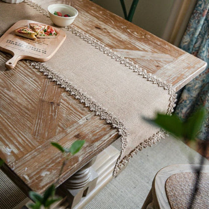 Natural Jute Table Runner with Coarse Weave and Beige Finish