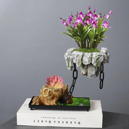 Natural Stone Bonsai Pot with Minimalist Design for Indoor Plants