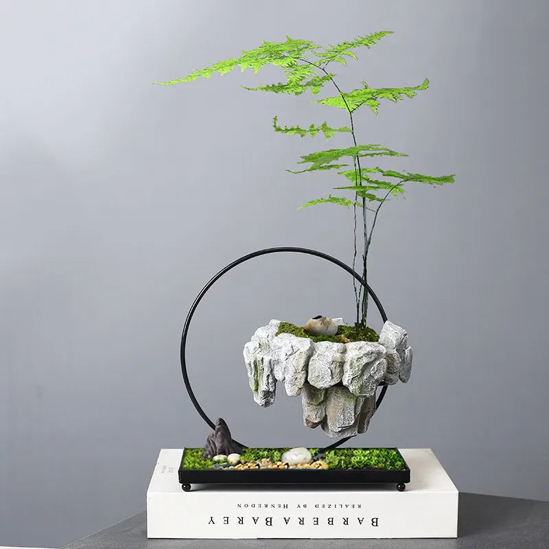 Natural Stone Bonsai Pot with Minimalist Design for Indoor Plants