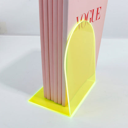 Neon Acrylic Bookends with Modern Colour Accents