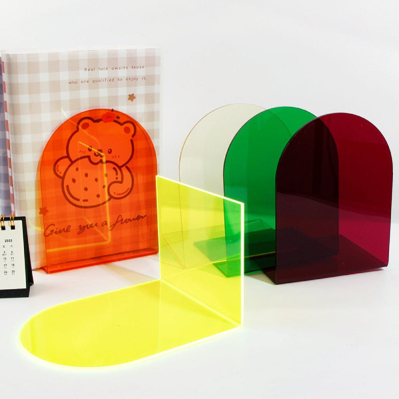 Neon Acrylic Bookends with Modern Colour Accents