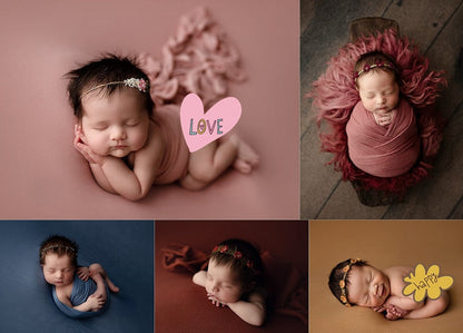 Newborn Baby Photography Wrap and Blanket Set for Photoshoots