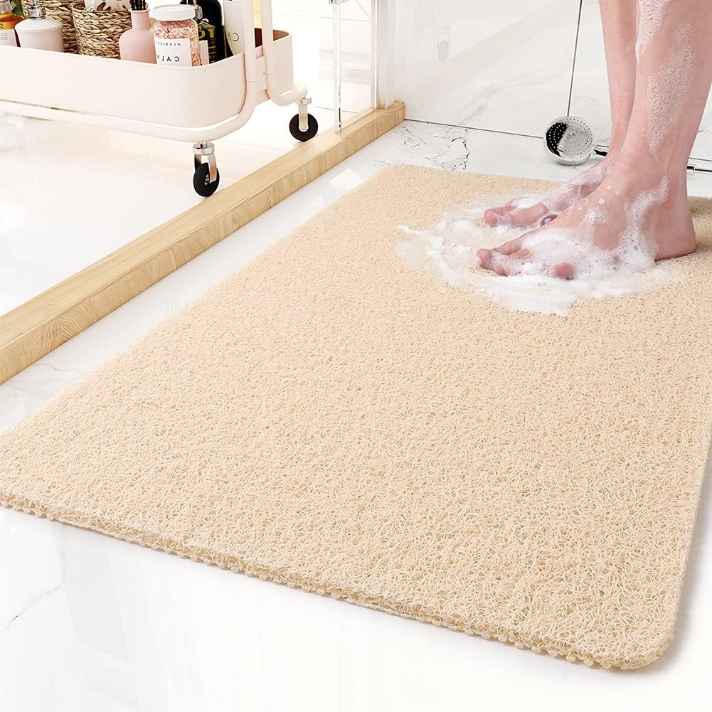 Non-Slip Shower Mat with Drainage Design and Comfortable Textured Surface