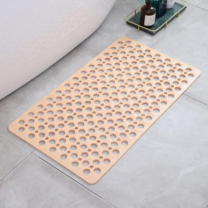 Non-Slip Shower Mat with Suction Cups and Quick-Draining Design