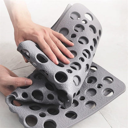 Non-Slip Shower Mat with Suction Cups and Quick-Draining Design