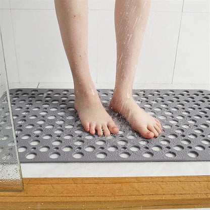 Non-Slip Shower Mat with Suction Cups and Quick-Draining Design