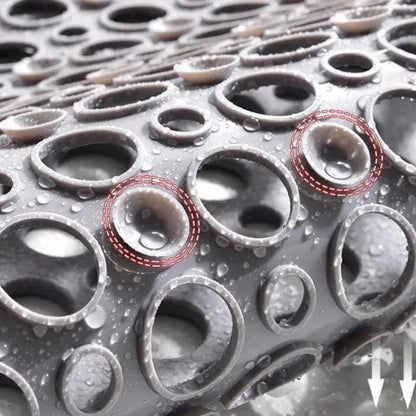 Non-Slip Shower Mat with Suction Cups and Quick-Draining Design