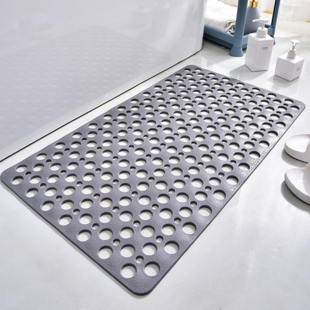 Non-Slip Shower Mat with Suction Cups and Quick-Draining Design