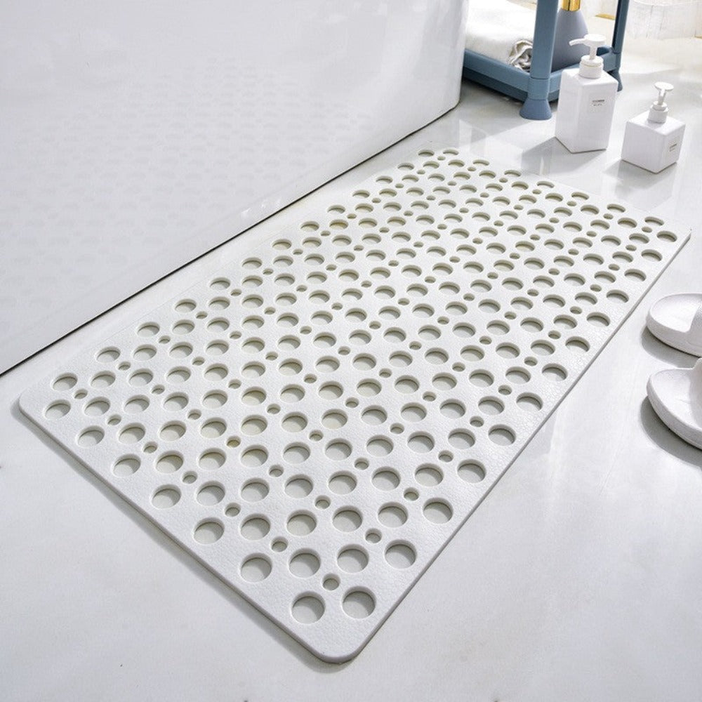 Non-Slip Shower Mat with Suction Cups and Quick-Draining Design