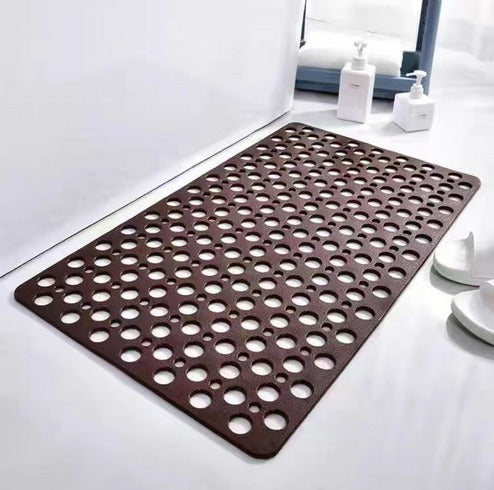 Non-Slip Shower Mat with Suction Cups and Quick-Draining Design