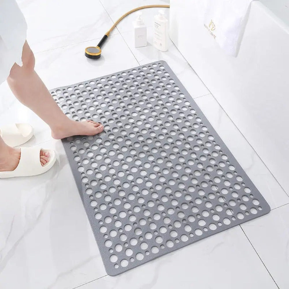 Non-Slip Shower Mat with Suction Cups and Quick-Draining Design