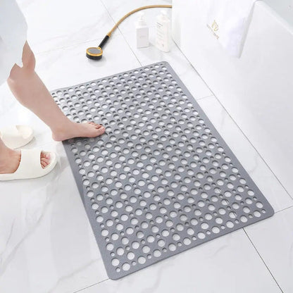 Non-Slip Shower Mat with Suction Cups and Quick-Draining Design