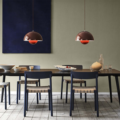 Nordic Metal Pendant Light with Dome Shade and Adjustable Hanging Wire