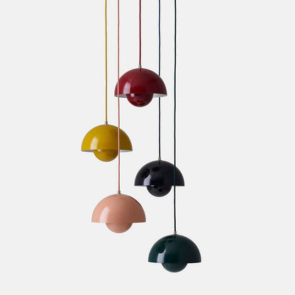 Nordic Metal Pendant Light with Dome Shade and Adjustable Hanging Wire